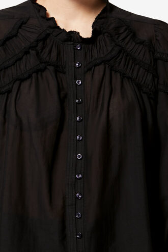 Blusa de algodón fruncida Christa