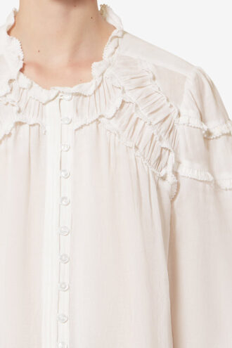 Blusa de algodón fruncida Christa