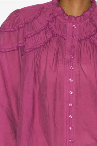 Blusa de algodón fruncida Christa