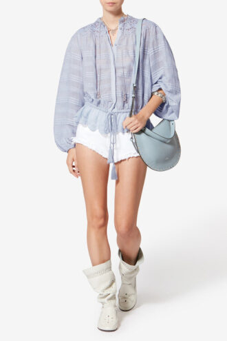 Blusa de algodón y encaje floral Polly