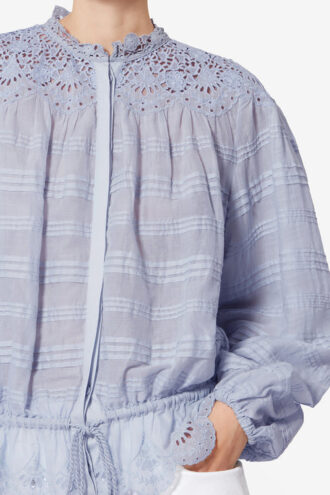 Blusa de algodón y encaje floral Polly