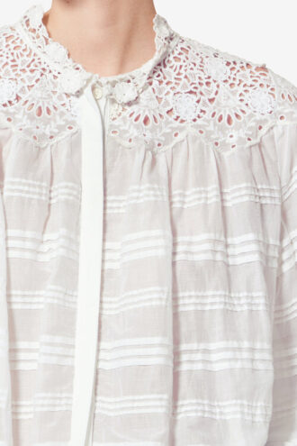 Blusa de algodón y encaje floral Polly