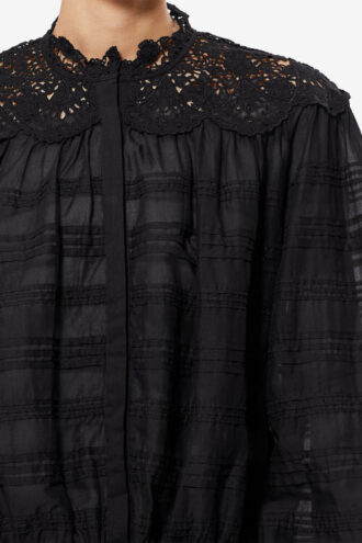 Blusa de algodón y encaje floral Polly