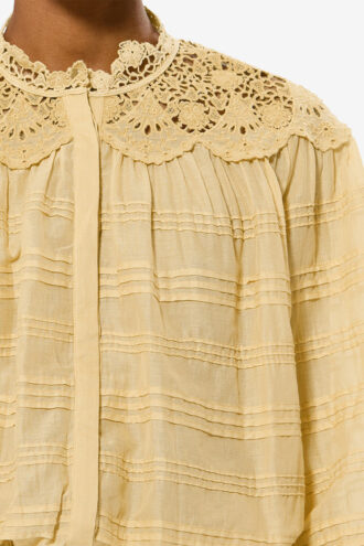 Blusa de algodón y encaje floral Polly
