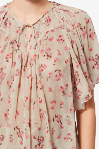 Blusa de muselina estampada de manga corta Neslya