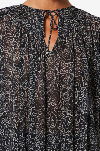 Blusa de muselina estampada de manga corta Neslya