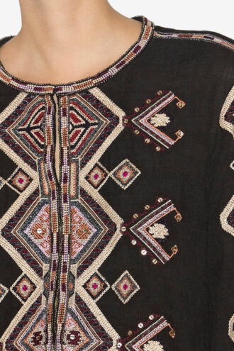Blusa de seda Matka bordada Zelda
