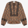 Blusa de voile de algodón estampada Gayle
