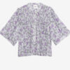 Blusa fruncida Destiny en voile de algodón estampado
