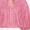 Blusa fruncida Destiny en voile de algodón liso