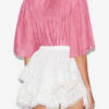 Blusa fruncida Destiny en voile de algodón liso