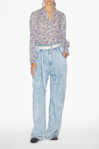 Blusa Maria en voile de algodón estampado