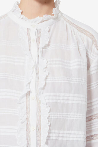 Blusa Peline de algodón y encaje floral