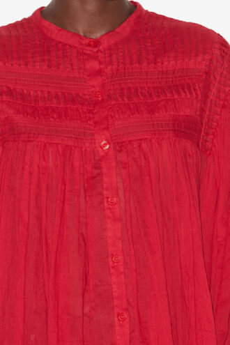 Blusa Plalia de voile de algodón fruncido