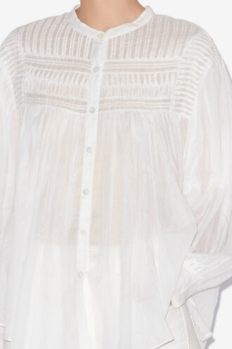 Blusa Plalia de voile de algodón fruncido