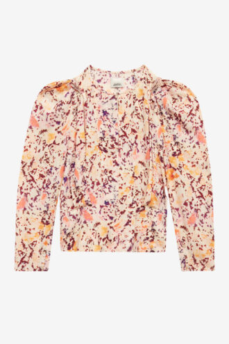 Blusa plisada Zarga en seda estampada