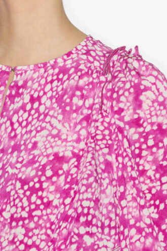 Blusa plisada Zarga en seda estampada