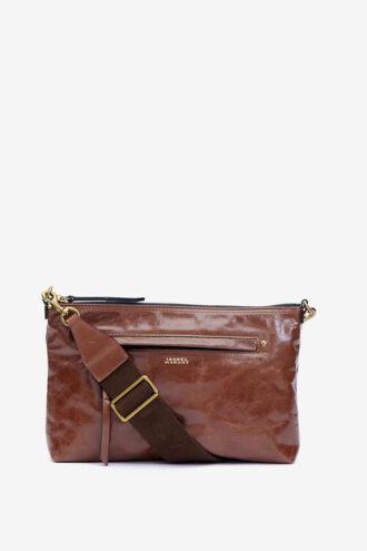 Bolso bandolera de piel brillante Nessah