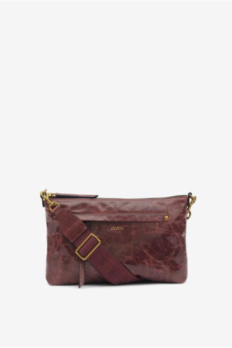 Bolso bandolera de piel brillante Nessah
