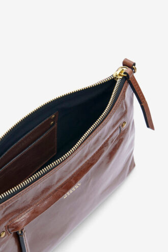 Bolso bandolera de piel brillante Nessah