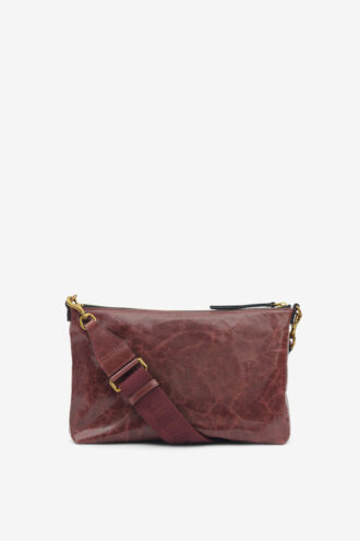 Bolso bandolera de piel brillante Nessah
