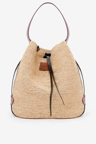 Bolso cubo de rafia Bayia