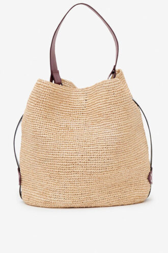 Bolso cubo de rafia Bayia