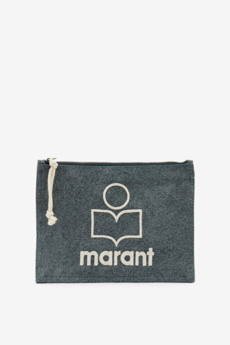 Bolso de mano de algodón descolorido con logotipo de Netia