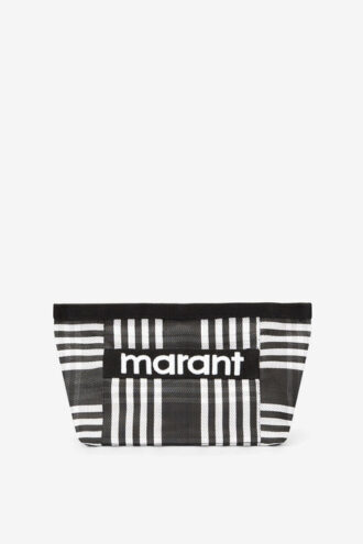 Bolso de mano de nailon a rayas Powden