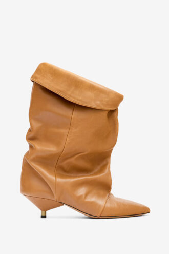 Botas de cuero drapeadas Edrik