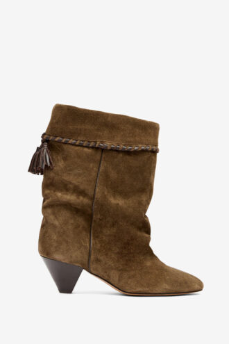 Botas de piel de becerro ante drapeado Dalby