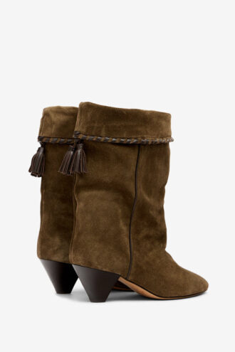 Botas de piel de becerro ante drapeado Dalby