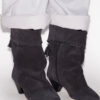 Botas de piel de becerro ante drapeado Dalby