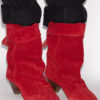 Botas de piel de becerro ante drapeado Dalby