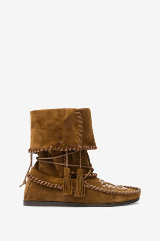 Botas Winki de cuero trenzado y ante