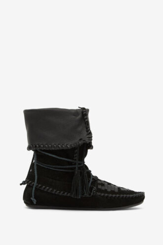 Botas Winki de cuero trenzado y ante