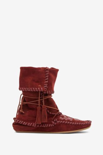 Botas Winki de cuero trenzado y ante