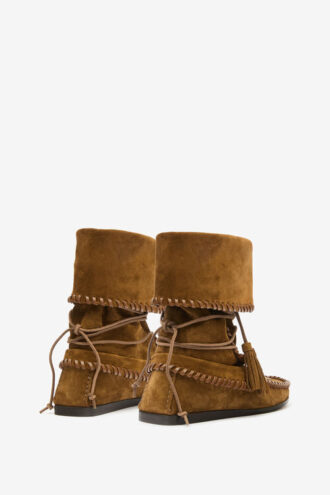 Botas Winki de cuero trenzado y ante