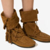 Botas Winki de cuero trenzado y ante