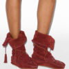 Botas Winki de cuero trenzado y ante