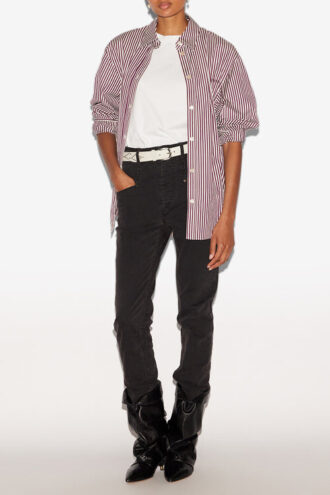 Camisa de mezcla de seda a rayas Fabriza