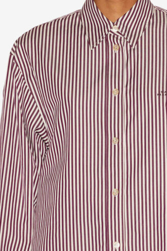 Camisa de mezcla de seda a rayas Fabriza