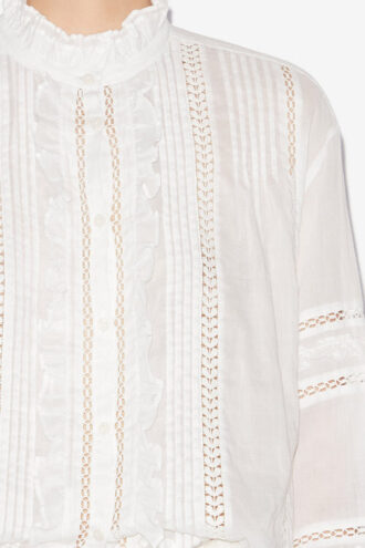 Camisa de voile de algodón calado Valda
