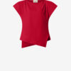 Camiseta asimétrica de algodón liso Sebani