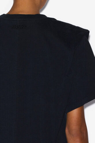 Camiseta de algodón liso con hombreras Zelitos