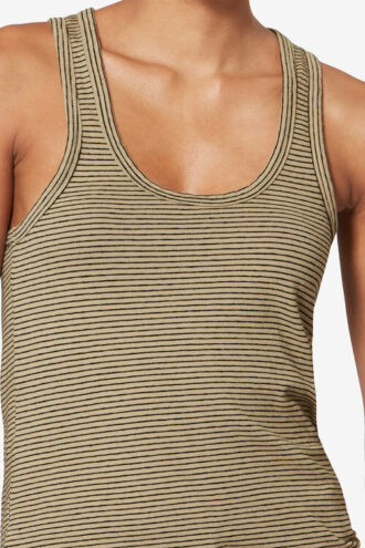 Camiseta de algodón y lino a rayas Thea