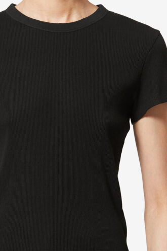 Camiseta de manga corta de algodón acanalado Taomi