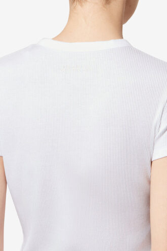 Camiseta de manga corta de algodón acanalado Taomi