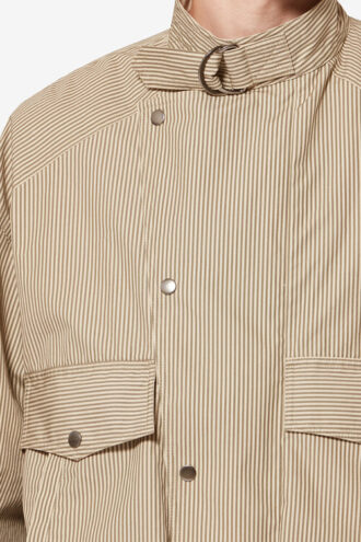 Chaqueta corta de algodón a rayas
