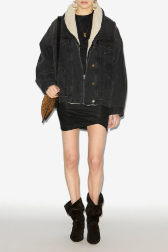 Chaqueta de denim y pelo sintético Pimia